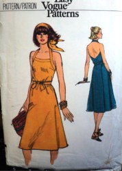 9757 EZ VOGUE BACK WRAP TIED HALTER DRESS PATTERN 10 32.5B